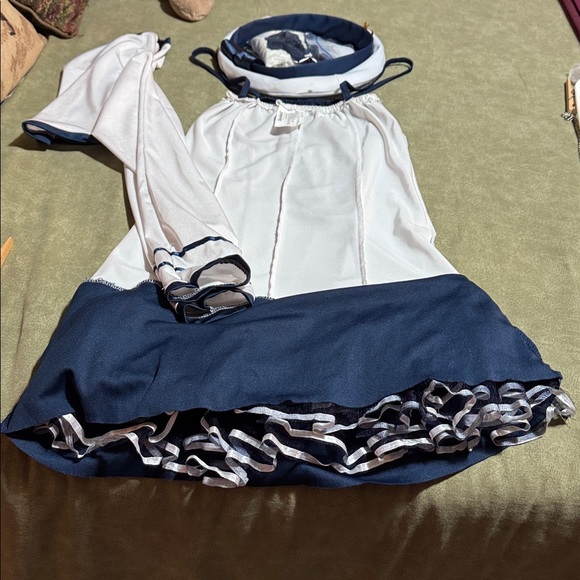 Nautical Navy and White Sailor Dress with Hat, jacket and stockings. Size S/M - Picture 8 of 10